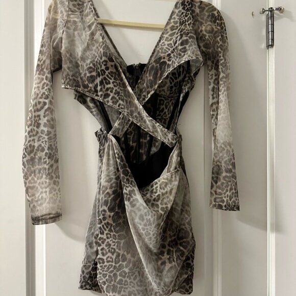 Leopard Print Mesh Dress - Picture 6 of 6